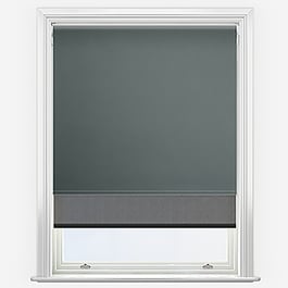 Optima Blackout Anthracite Grey & SunVue Jet Black Double Roller Blind
