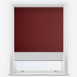 Optima Blackout Merlot Red & Grey Double Roller Blind