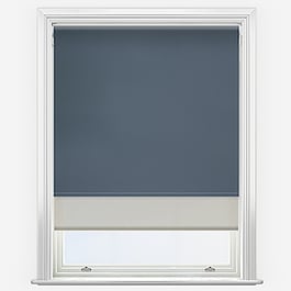 Optima Blackout Midnight Blue & Natural Double Roller Blind