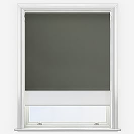 Optima Blackout Slate Grey & White Double Roller Blind