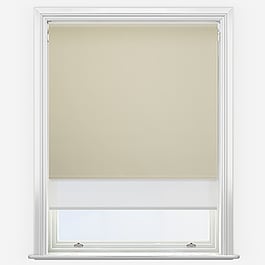 Optima Blackout Warm Stone & White Double Roller Blind