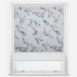 Herons Lupin & White Double Roller Blind