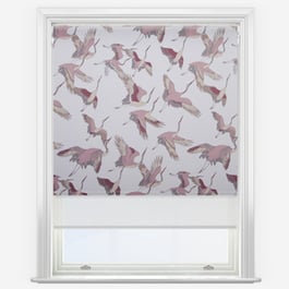Herons Mulberry & White Double Roller Blind