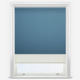 Iona Blackout French Blue & Cream Double Roller Blind