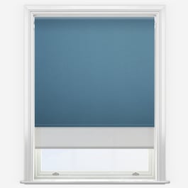 Iona Blackout French Blue & Grey Double Roller Blind