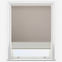Oxford Blackout Taupe & Natural Double Roller Blind
