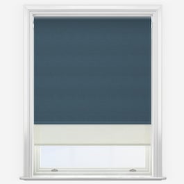 Supreme Blackout Airforce Blue & Cream Double Roller Blind