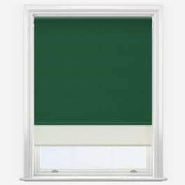 Supreme Blackout Forest Green & Cream Double Roller Blind