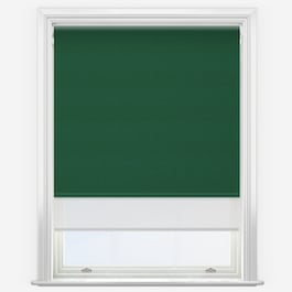 Supreme Blackout Forest Green & White Double Roller Blind