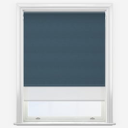 Supreme Blackout Prussian Blue & White Double Roller Blind