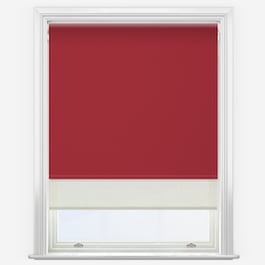 Supreme Blackout Red & Cream Double Roller Blind