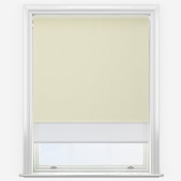 Touched By Design Supreme Blackout Cream & Sunvue White Double Roller Blind