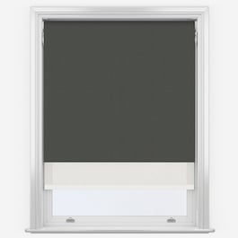 Touched By Design Absolute Dark Grey & Sunvue White Double Roller Blind
