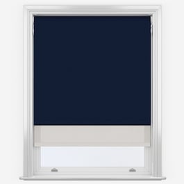 Touched By Design Absolute Navy & Sunvue Dove Grey Double Roller Blind