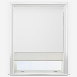 Touched By Design Supreme Blackout Porcelain White & Sunvue Cream Double Roller Blind