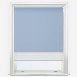 Touched By Design Supreme Blackout Powder Blue & Sunvue White Double Roller Blind