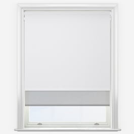 Touched By Design Supreme Blackout White & Sunvue Dove Grey Double Roller Blind