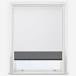 Touched By Design Supreme Blackout White & Sunvue Jet Black Double Roller Blind