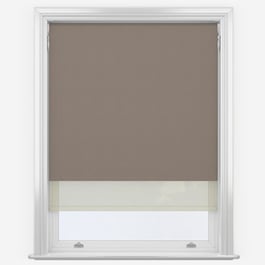 Taupe & Natural Double Roller Blind