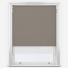 Taupe & White Double Roller Blind