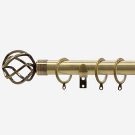 28mm Allure Antique Brass Cage Curtain Pole