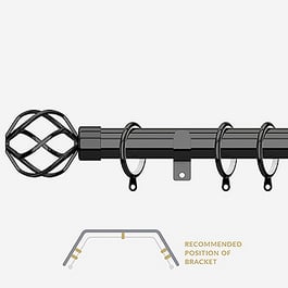 28mm Allure Classic Black Nickel Cage Bay Window Curtain Pole