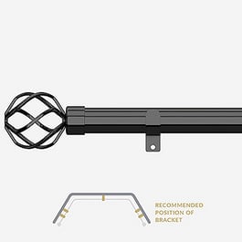 28mm Allure Classic Black Nickel Cage Eyelet Bay Window Curtain Pole