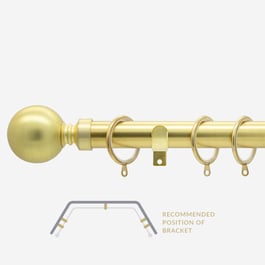 28mm Allure Classic Brushed Gold Ball Bay Window Curtain Pole