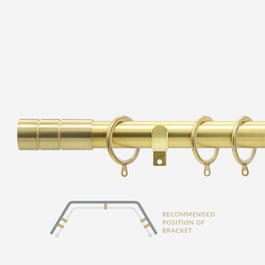 28mm Allure Classic Brushed Gold Barrel Bay Window Curtain Pole