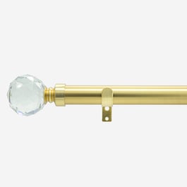 28mm Allure Classic Brushed Gold Crystal Eyelet Curtain Pole Curtain Pole
