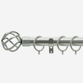 28mm Allure Classic Brushed Steel Cage Curtain Pole Curtain Pole