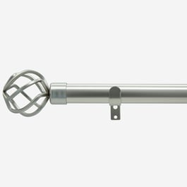28mm Allure Classic Brushed Steel Cage Eyelet Curtain Pole Curtain Pole