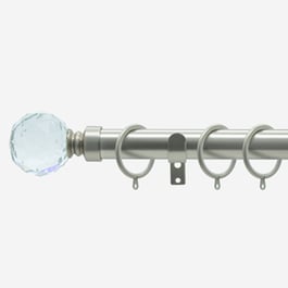 28mm Allure Classic Brushed Steel Crystal Curtain Pole