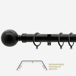 28mm Allure Classic Matt Black Ball Bay Window Curtain Pole