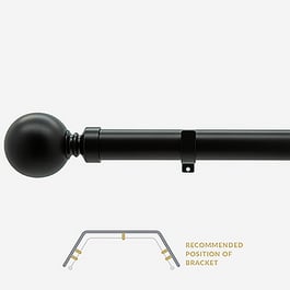 28mm Allure Classic Matt Black Ball Eyelet Bay Window Curtain Pole