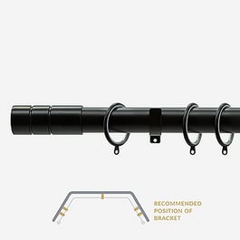 28mm Allure Classic Matt Black Barrel Bay Window Curtain Pole