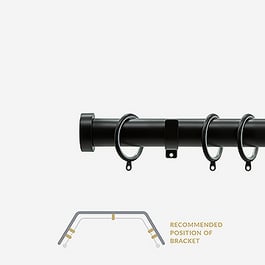 28mm Allure Classic Matt Black Stud Bay Window Curtain Pole