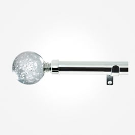28mm Allure Classic Polished Chrome Glass Bubbles Eyelet Curtain Pole