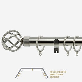 28mm Allure Classic Stainless Steel Cage Bay Window Curtain Pole