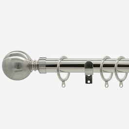 28mm Allure Classic Stainless Steel Effect Ball Curtain Pole