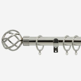 28mm Allure Stainless Steel Effect Cage Curtain Pole