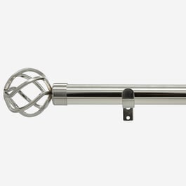 28mm Allure Stainless Steel Effect Cage Eyelet Curtain Pole