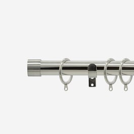 28mm Allure Stainless Steel Effect End Cap Curtain Pole