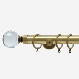 28mm Allure Signature Antique Brass Crystal Curtain Pole