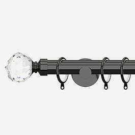 28mm Allure Signature Black Nickel Crystal Curtain Pole