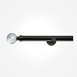 28mm Allure Signature Black Nickel Crystal Eyelet Curtain Pole