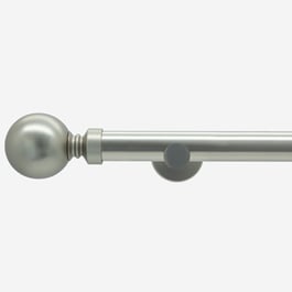 28mm Allure Signature Brushed Steel Ball Eyelet Curtain Pole