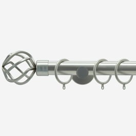 28mm Allure Signature Brushed Steel Cage Curtain Pole