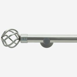 28mm Allure Signature Brushed Steel Cage Eyelet Curtain Pole