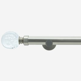 28mm Allure Signature Brushed Steel Glass Bubbles Eyelet Curtain Pole